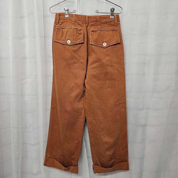 Free People Rust Orange Cropped Cuffed Casual Pants 27 - Picture 8 of 12